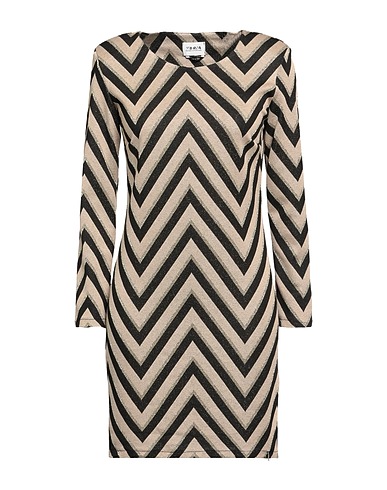 BERNA Vestito corto Beige 78% Viscosa, 14% Fibra di metallo, 6% Poliestere, 2% Elastan
