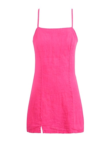 8 by YOOX Short dress LINEN SLIP MINI DRESS
 Fuchsia 100% Linen