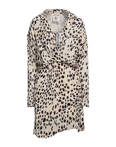 SEMICOUTURE Shirt dress Beige 100% Viscose