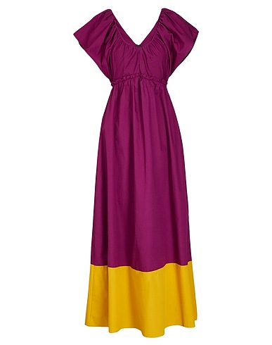 8 by YOOX Langes Kleid TWO-TONE COTTON DRESS

 Pflaume 100% Baumwolle