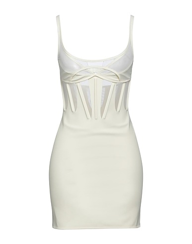 MUGLER Sheath dress Ivory 78% Polyamide, 22% Elastane