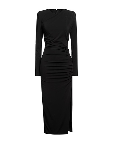 FEDERICA TOSI Midi dress Black 76% Acetate, 19% Polyamide, 5% Elastane