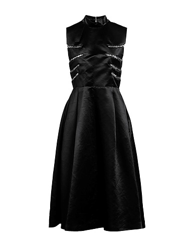 NOIR KEI NINOMIYA Midi dress Black 63% Nylon, 37% Silk