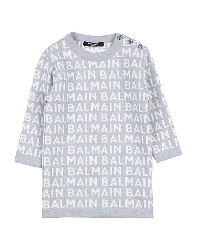 BALMAIN Baby dress Grey 100% Virgin Wool