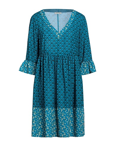 FRACOMINA Short dress Deep teal 100% Polyester