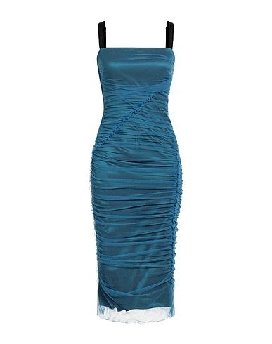 DOLCE&GABBANA Elegant dress Slate blue 50% Cotton, 25% Polyamide, 20% Elastane, 5% Silk