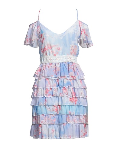 FRACOMINA Short dress Sky blue 100% Polyester