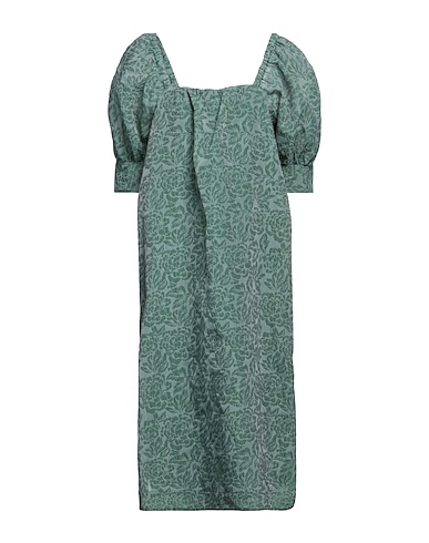 GANNI Midi dress Sage green 50% Recycled polyester, 32% Polyamide, 18% Polyester