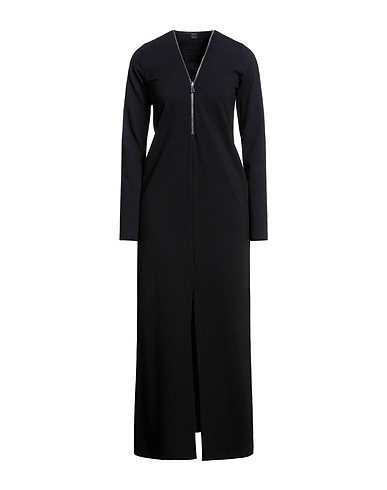 SEVENTY VENEZIA Long dress Black 45% Viscose, 28% Polyamide, 22% Virgin Wool, 5% Elastane