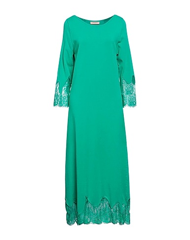 TWINSET Vestito midi Verde 52% Viscosa, 28% Poliammide, 20% Poliestere