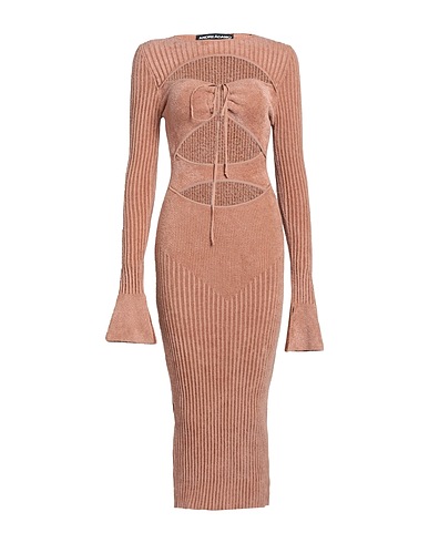 ANDREĀDAMO Midi dress Apricot 65% Viscose, 35% Polyamide
