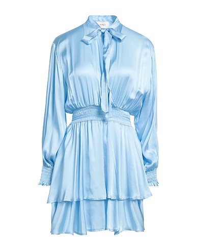 VICOLO Short dress Sky blue 100% Viscose