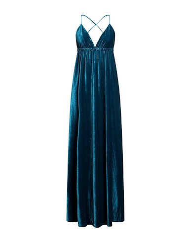 ALESSANDRA GALLO Long dress Deep teal 90% Polyester, 10% Elastane