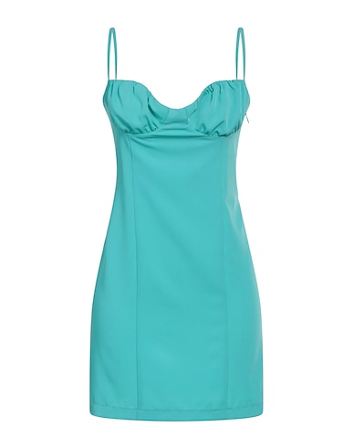 KONTATTO Короткое платье Бирюзовый 97% Полиэстер, 3% Эластан