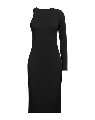 MERCI ITALIA Robe mi-longue Noir 94% Polyester, 6% Élasthanne