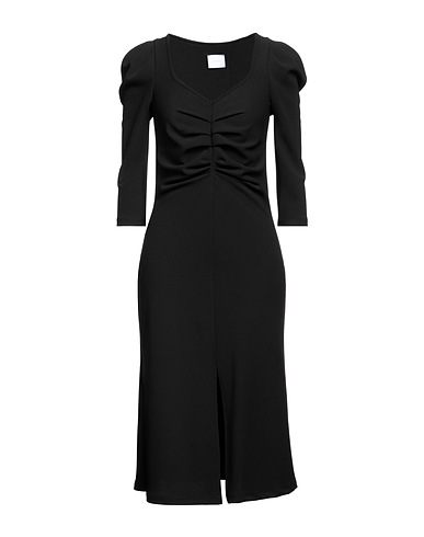 MERCI ITALIA Midi dress Black 94% Polyester, 6% Elastane