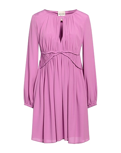 SEMICOUTURE Vestito corto Rosa 65% Acetato, 35% Seta