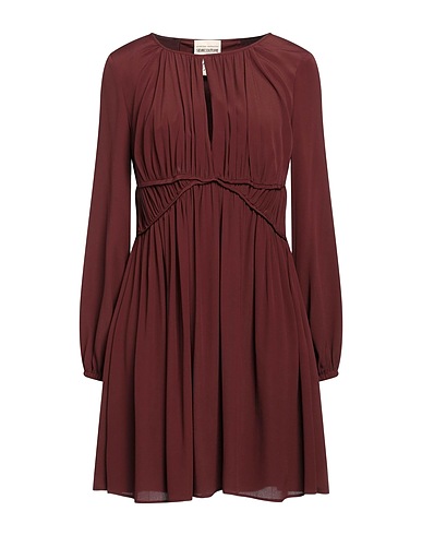 SEMICOUTURE Kurzes Kleid Braun 65% Acetat, 35% Seide
