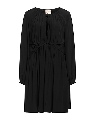SEMICOUTURE Short dress Black 65% Acetate, 35% Silk