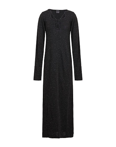 8 by YOOX Длинное платье KNITTED LAMÉ LONG DRESS
 Чёрный 92% Вискоза, 6% Акрил, 2% Полиэстер