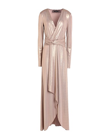 PATRIZIA PEPE SERA Midi dress Gold 92% Polyester, 8% Elastane