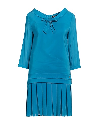 BYBLOS Short dress Azure 49% Viscose, 37% Silk, 14% Elastane