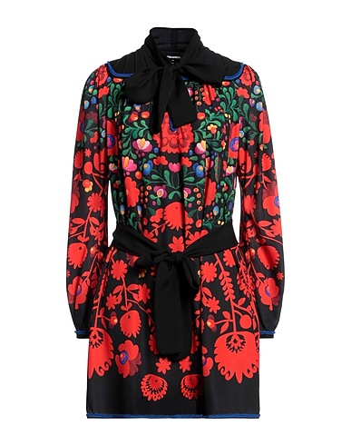 DSQUARED2 Shirt dress Black 100% Polyester, Silk