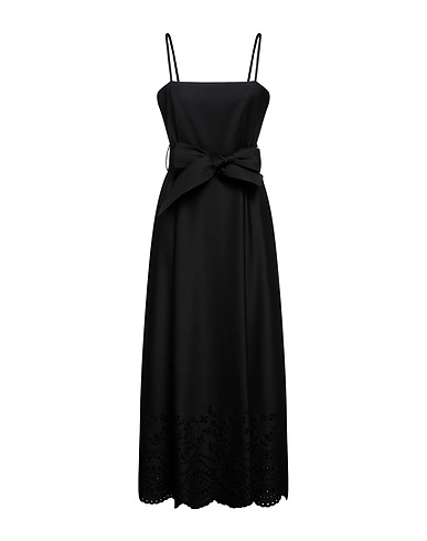 P.A.R.O.S.H. Long dress Black 55% Virgin Wool, 28% Polyester, 15% Viscose, 2% Elastane