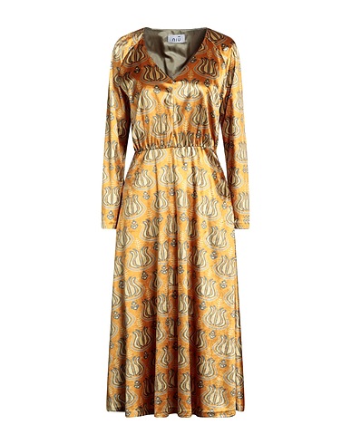 NIŪ Vestito midi Giallo 67% Acetato, 33% Poliestere