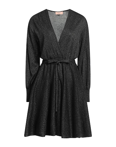 TWINSET Vestito corto Nero 53% Poliestere, 47% Viscosa