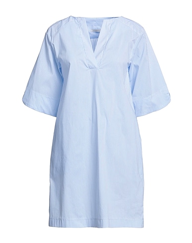 BIANCOGHIACCIO Short dress Sky blue 79% Cotton, 18% Polyamide, 3% Elastane