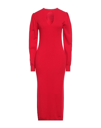 TWINSET Midi dress Red 70% Viscose, 30% Polyester