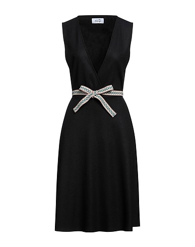 NIŪ Midi-Kleid Schwarz 70% Wolle, 25% Polyamid, 5% Andere Fasern