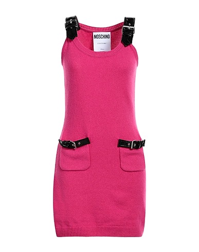 MOSCHINO Short dress Fuchsia 90% Cashmere, 10% Wool, Polyamide, Polyester, Polyurethane resin