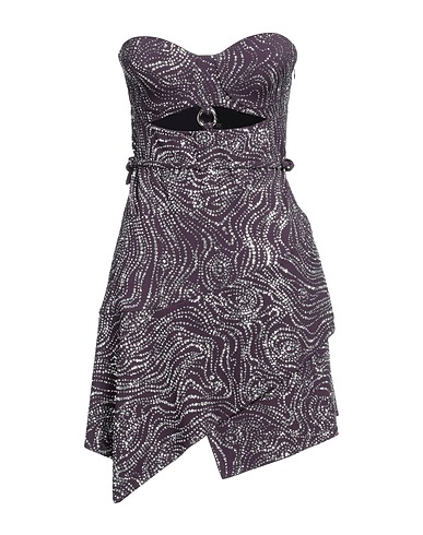 DEL CORE Short dress Purple 60% Virgin Wool, 40% Viscose, Acetate, Silk