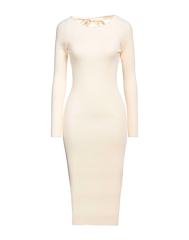 ELISABETTA FRANCHI Midi dress Beige 49% Viscose, 30% Polyester, 21% Polyamide