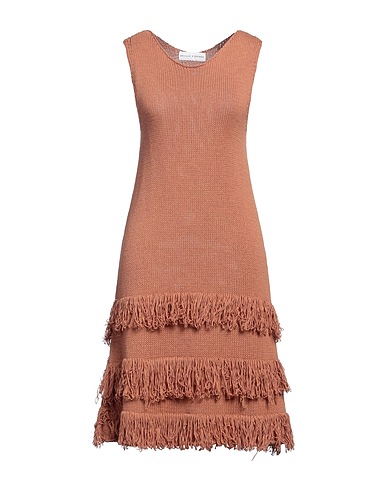 SKILLS & GENES Short dress Brown 37% Linen, 33% Cotton, 30% Elastane