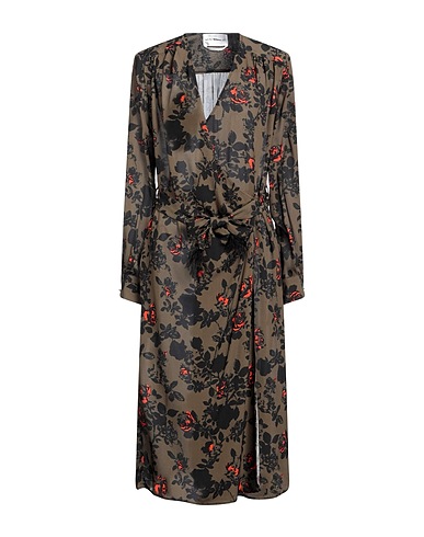 ANNA MOLINARI BLUMARINE Midi dress Military green 100% Viscose, Feather