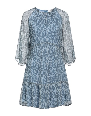 SKILLS & GENES Short dress Pastel blue 100% Viscose