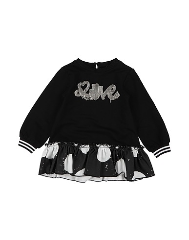 FUN & FUN Vestido para bebé  Black 92% Cotton, 8% Elastane, Polyester