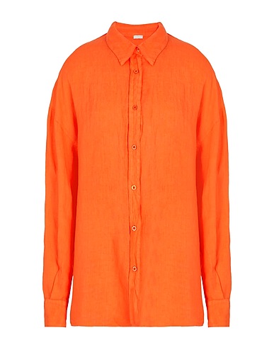 8 by YOOX Linen shirt LINEN ESSENTIAL SHIRT
 Orange 100% Linen