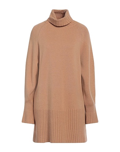 SEVENTY VENEZIA Vestito corto Cammello 90% Lana, 10% Cachemire