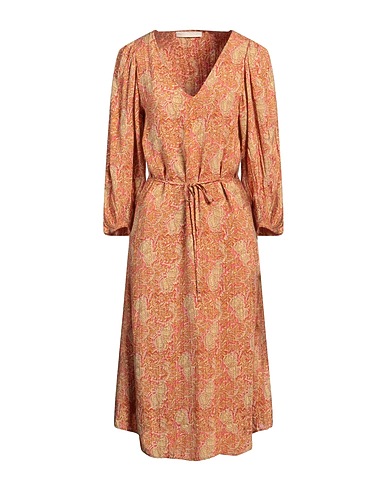 VANESSA BRUNO Midi dress Camel 71% Viscose, 19% Lyocell, 10% Linen