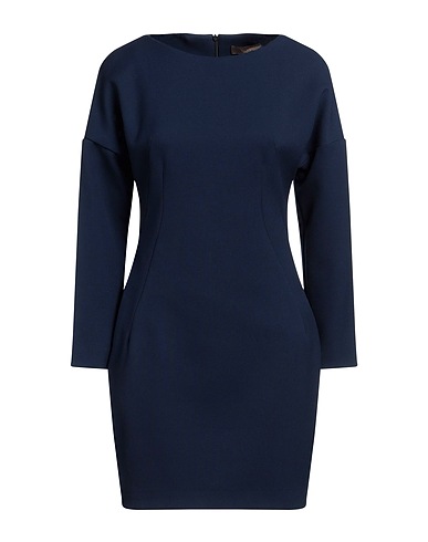 SIMONA CORSELLINI Short dress Blue 64% Polyester, 32% Viscose, 4% Elastane