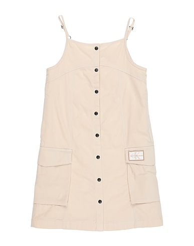 CALVIN KLEIN JEANS Dress Beige 98% Cotton, 2% Elastane