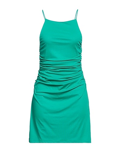 JACQUELINE de YONG Short dress Emerald green 94% Polyester, 6% Elastane