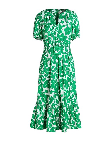 DIANE VON FURSTENBERG 미디 원피스 그린 98% 코튼, 2% 엘라스테인