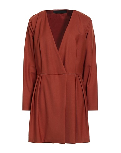 FEDERICA TOSI Office dress Brown 52% Polyester, 43% Virgin Wool, 5% Elastane