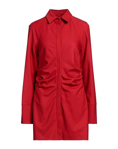 FEDERICA TOSI Shirt dress Red 52% Polyester, 43% Virgin Wool, 5% Elastane