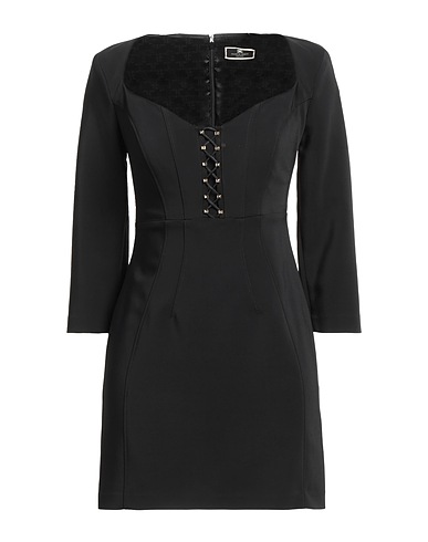 ELISABETTA FRANCHI Short dress Black 96% Viscose, 4% Elastane
